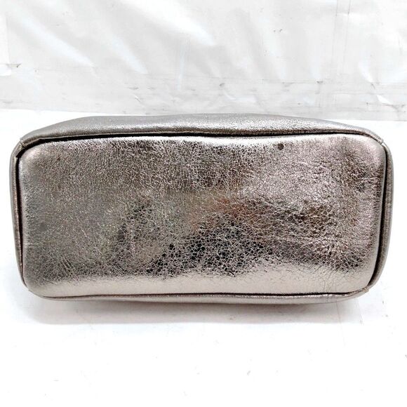 Auth Jimmy Choo Metallic Distressed Gold Leather Raven Shoulder Hobo Bag - Picture 5 of 8